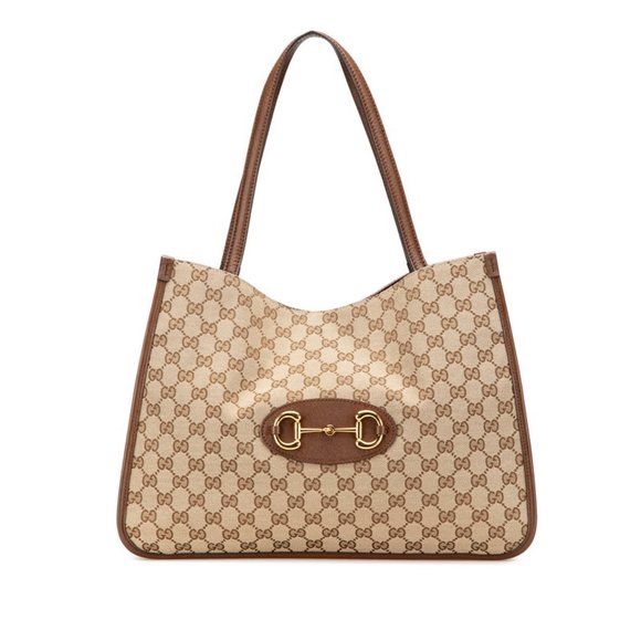 GUCCI Brown Leather Horsebit Tote Bag - Picture 1 of 11